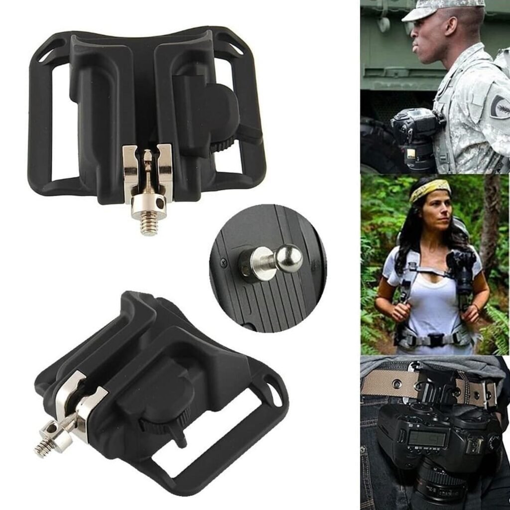 Belt Clip Holster Pro - Bracket Pinggang Gantungan Kamera Cara praktis membawa kamera anda di pinggang. Cukup dicantelkan ke slot dengan mekanisme pengunci model geser. Bisa juga digunakan untuk menggantung kamera Tele / Super Tele di tripod mount ringnya Untuk kamera DSLR SLR Mirrorless Pocket DSLM , dll. Ukuran baut sama dengan ukuran standard tripod di semua kamera Canon Nikon Sony Pentax Olympus Sanyo, Fuji, Samsung, Leica, Hasselblad, Ricoh, dll *Paket tidak termasuk belt / sabuk +++++++++++++++++++++ CITIUS CAMERA, JAKARTA +++++++++++++++++++++