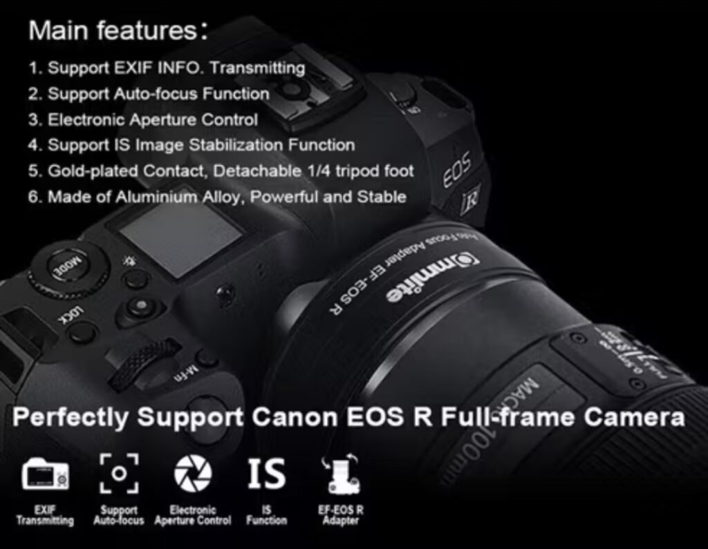 Adapter Lensa Canon EOS DSLR to Body EOS R Mirrorless Lens Adapter (Auto Focus) EF EF-S to RF - Gambar 2